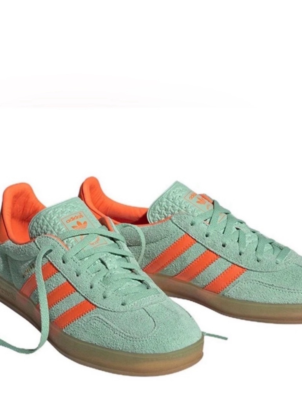 Adidas Gazelle Indoor Mint & Fluorescent Orange with Gum Sole - Picture 9 of 10